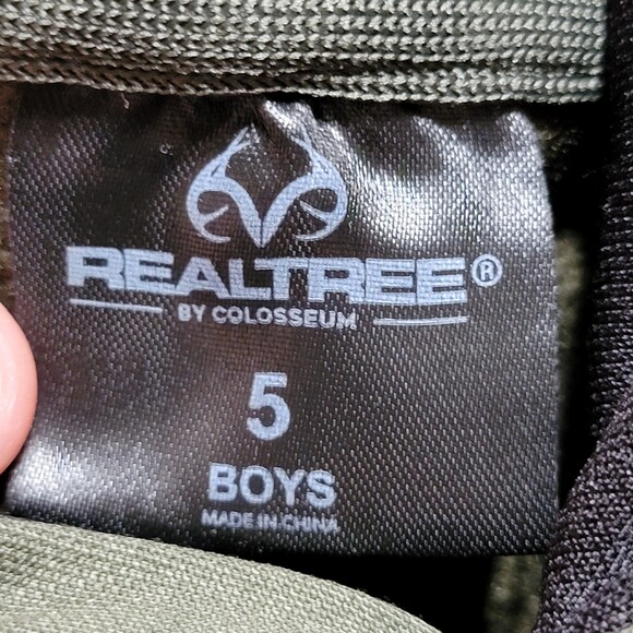 Realtree LS Dark Green Boys Hoodie - Size Boys 5 - Picture 4 of 5